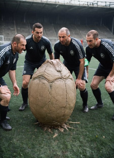 group of men playing soccer with xenoegg
 <lora:Xenomorph_Egg_SDXL:1>