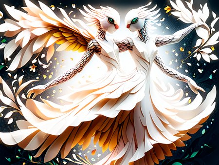 <lora:artfullyHOLOGRAPH_SDXL_V1:1.5>,arthlgrm,
((A delicate, ethereal figure in a flowing white dress , cubes, parrots, flowers, in the style of pointillism and cubism, in the style of paper craft, in the style of pixells of tesselation
 <lora:artfullyCUBED_SDXL_V1:1> <lora:artfullyBIRDS_SDXL_V1:.5> <lora:artfullyPAPERCUT_SDXL_V1:1>, artcbd, artbrdsprrt, artpprct