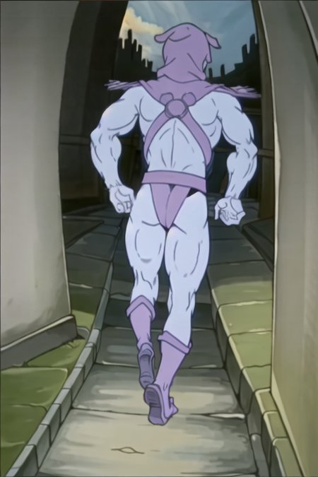 skeletor, from_behind, running, solo, city