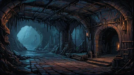 <lora:LCMTurboMix_Euler_A_fix:1> ((((<lora:CulturePunkAI_3:0.5>, vikingpunkai, norse viking))))  (Waterfront promenade) , deep underground, very dark, cavern, Juxtaposition composition,