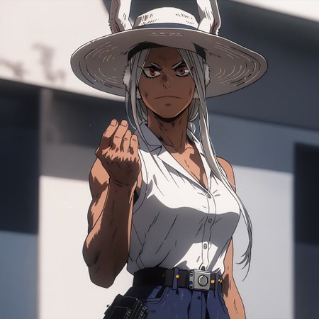 score_9,score_8_up,score_7_up,Mirko, dressed like an american  turist, camera hanging at her chest, sun hat, ,solo:1.7, looking at viewer, italian city,  on the street, Style-Italy,mammamia, pinched hand pose