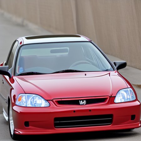 Honda Civic EK 2000, no human, red