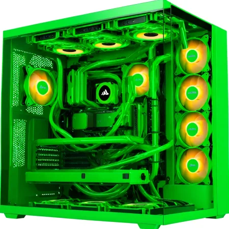(pc showcase, fully equipped, liquid cooling tubing, rgb lights, Green case) <lora:46_pc_showcase:1.1>
Peach background,
high quality, professional, highres, amazing, dramatic,
(College campus and spring bloom:0.5),