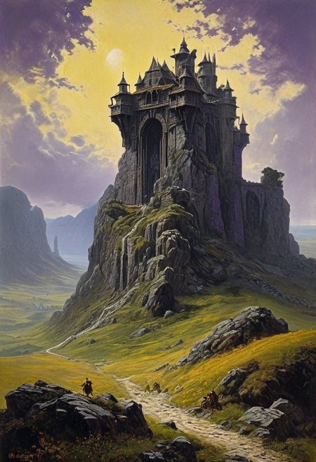 style of Ted Nasmith, score_9, score_8_up, score_8_up, ng_deepnegative_v1_75t, photo, realistic, 
Oil painting, by Jean-Franois Millet, by Gustave Courbet, by Jules Breton, traditional media, oil painting, famous artwork by (karl kopinski:1.2), fantasy style,
Arathi Highlands: Arathi Highlands, with its rolling hills and strategic battlegrounds, is a land of conflict and beauty. The ancient Stromgarde Keep stands as a testament to human tenacity, while the Circle of Elements whispers of older magics., 
in the style of a frank frazetta oil painting mixed with world of warcraft
dark fantasy, masterpiece, highly detailed, ever quest, old school rpg,
<lora:add-detail-xl:2>,
, masterpiece, PYS-XL,