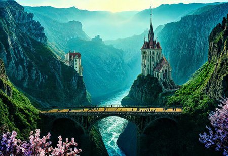 towers ringed in mist, sunrays, mixed media, flux-style, surrealism, fantasy, great lighting, A surreal landscape highly detailed, extremely high-resolution details, appears trapped in an optical illusion of reflections and refractions, colorful, Spring, cherry blossoms in the wind, sweeping vistas, majesty, spring blooms, (Zhangjiajie mountains:1.2),  (((Paris in contemporary France, baroque architecture, European architecture, German Renaissance towers))), (stone arch bridges:1.05), winding rivers extending to the horizon, professional photography, natural lighting, volumetric lighting maximalist. vivid, vibrant colors, intricately detailed, (psychedelic colors, psychedelic colors:1.15), complex, elegant, expansive, fantastical, film photography style, medium grain, cmnt
 (8k uhd:1,4)
 <lora:add-detail-xl:1>
 <lora:Dynamic Poses:1>