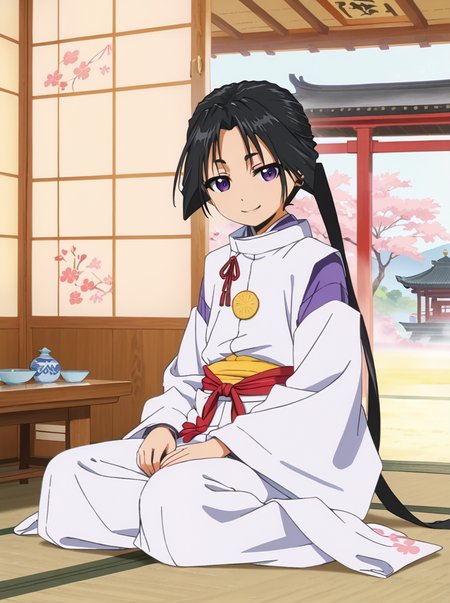 detailed background, shiny skin,
<lora:tokiyuki.pony:1>
tokiyuki, 
half-closed eyes, seductive smile, 
sit, 
indoor, asian architecture,