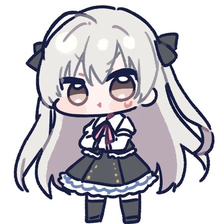 Kasugano Sora,<lora:miratsu_noob:1>,chibi,silver hair,