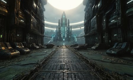 bleakfaith,omnistructures,science fiction,panorama of a metropolis,highly detailed, sharp definition ,cinematic,50nm dof,bokeh,realistic,sharp focus,ultra detailed,128k uhd,awardwinning,trending on artstation, <lora:bleakfaith-000004:0.9>, <lora:add-detail-xl:2>