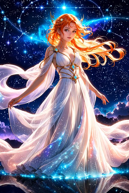 anime screencap,
anime style, night goddess, ethereal presence, luminous hair, stars and constellations, intricate robes, glowing accents, soft lighting, high contrast, vibrant colors, celestial theme, masterpiece, anime illustration, high resolution, magical atmosphere, elegant pose, fantasy anime, vibrant background, gown constellation print,
<lora:SDXLHighDetail_v5:1>, correct