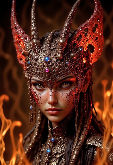 score_9, score_8_up, score_7_up, score_6_up, score_5_up, score_4_up, feral cat, chibi, solo, close up, portrait, female cat demon, horns, glowing eyes, purple fire, red tattoos, ornate woven silver clothing, delicate silver accessories. full body, face focus. Cinematic lighting with orange sparks and embers floating in the background create a fiery scene with high contrast, volumetric rays and bokeh. hkevil, masterpiece, best quality, highly detailed, sharp focus, dynamic lighting:1.2) hkevil, masterpiece, best quality, highly detailed, sharp focus, dynamic lighting
Hide