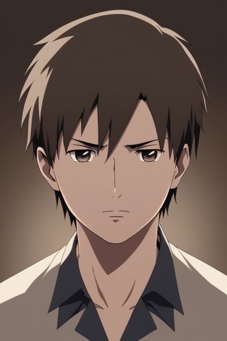 high resolution, solo, best quality, 1Boy, Takaki Toono, Brownish Hair, Brown Eyes, portraits, looking at viewer, focused gaze forward, upper body, head upright, neutral expresion, OverallDetail