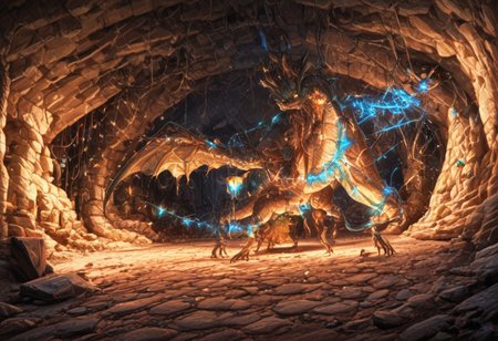 Dragon in Christmas cave, cave, festive cave, Christmas decorations, Christmas lights
(((Sparkling, Sparkly))) glowing dragon, christmas dragon, dragon wrapped in Christmas lights, glowing matrix, glowing Christmas lights, hyper realistic, photorealistic, HD, High detail, High detail eyes, high detail face, wings, glowing wings, light scales, glowing Christmas lights on wings, glowing light scales, tail, tail wrapped in Christmas lights, four legs, 
BREAK 
Snowy background