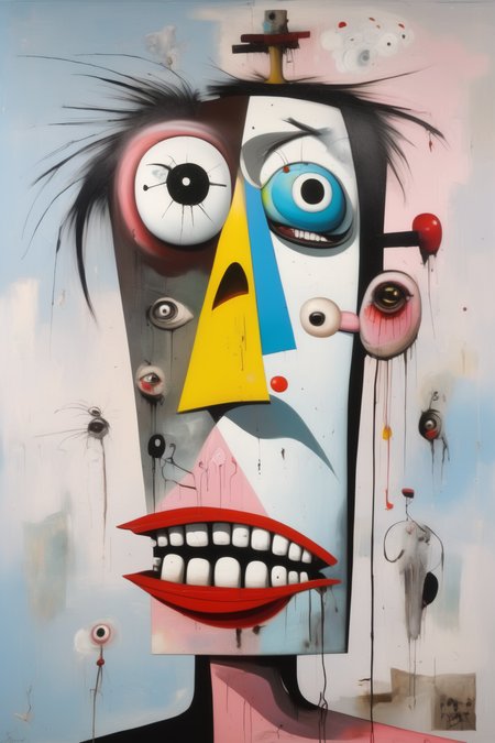 <lora:George Condo Style:1>George Condo Style - painting
