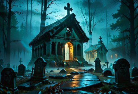 score_9, score_8_up, score_7_up, score_6_up,  
Break, 
(Detailed spooky grave yard:1.4), (tombstones in background), (old spooky forest in background), (soft low lighting:1.3), (black sky:1.4), (extremely foggy:1.5), 
Break, 
(Realistic photograph), (8KHD), (painstakingly detailed),