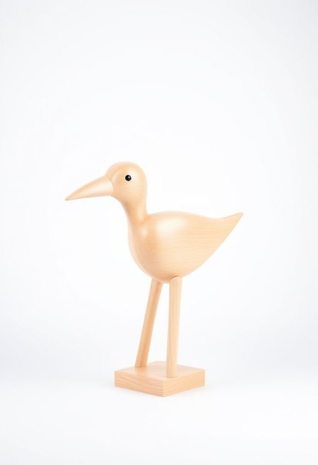 (expert craftsmanship:1.8), (high resolution, product photography, photo studio background:1.2), (modern wooden toy animal, avian creature:1.8), (fine wood, realistic wood material:1.5), (simple form, abstract form, multiple parts:1.9), (finely crafted parts, simple shape, elegant shape, ambiguous shape, stout shape, innocent shape:1.4), (comfortable, playful, friendly:1.5), (tall, lanky, whimsical:1.7), (Bauhaus Design aesthetic:1.7)