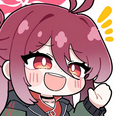 1girl, reijo \(blue archive\), chibi, chibi, solo, from front, laughing, innocent, very happy, surprised, white pupils, white background, one hand up, one hand waving, one hand at side, notice lines, upper body, best quality, amazing quality, best finished, <lora:NAImiyao:1>