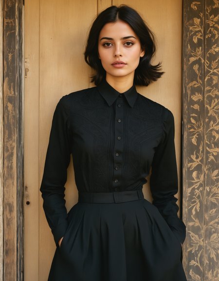 every day, I dress all black, girlfriend, by  Soraya Taher Zaman and walker evans,  (intricate details, masterpiece, best quality:1.4),

<lora:add-detail-xl:0.5> <lora:xl_more_art-full_v1:0.5>