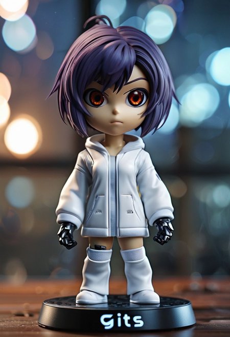 cinematic photo cyborg Motoko Kusanagi in pajamas, "GitS" written, 35mm photograph, film, bokeh,  professional, 4k, highly detailed