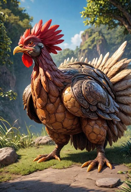 masterpiece, best_quality, ultra-detailed, very detailed, nsfw, shallow depth of field, (skin texture), (realistic texture skin), 
breathtaking, hyperrealistic, hyperdetailed, maximum fidelity, ultra high detail, ultra HD, Panavision Millennium DXL2 8k professional RAW photography gigantic rock chicken head and neck, turtle shell body, 2 legs, <lora:LoromXL_Druidic_Naturalism_v1:0.3>, luminous reflections, rtx on, subsurface scattering, dynamic hdr tone mapping, volumetric lighting, screenspace reflection, Physically-Based Rendering, Unity Wt environmental water
covered in druidic rock armor, luminous reflections, rtx on, subsurface scattering, dynamic hdr tone mapping, volumetric lighting, screenspace reflection, Physically-Based Rendering, environmental stone