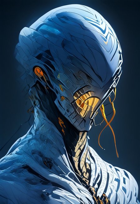 score_9, score_8_up, score_7_up, best quality, robot man, solo, mcnm, tactical helmet, teeth parts, yellow Streamlined tactical armor, armor made of snake scales, snake scales,
snake_hybrid, snake scale patterned, standing, complementary color background, mix of colors psychedelic background,SCLPT, sculpture style,realistic,snake_hybrid.marble skin,armor made of snake scales