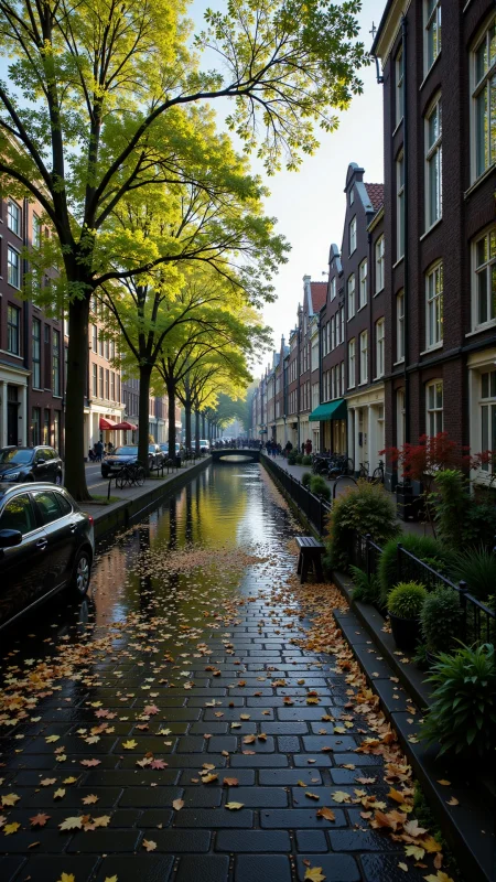 photo, photography, Fujifilm XT-4 Viltrox, Amsterdam, Netherlands landscape, early morning, very intricate, very detailed, realistic. sharp, bright, colorful, film grain, high contrast, <lora:Anti-Blur:1><lora:Insane Detail Slider:0.25>  <lora:flux.1_lora_flyway_Epic-detail_v2:0.3> <lora:fluxenhancer:0.25>