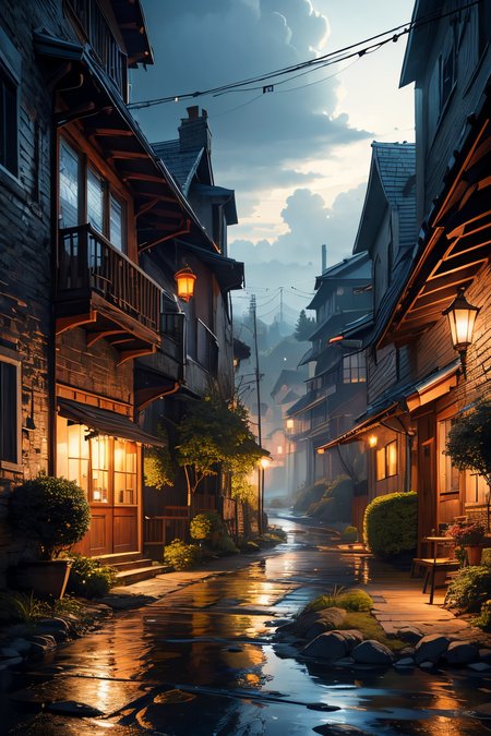 (Realistic:1.5), EDOBSYFYCITYLANDSCAPE, EDOBHORRORLANDSCAPE, EDOBFAIRYTALELANDSCAPE, fish, tree, day, cloud, lake, garden, rain, rock, alley, glowing eyes, <lora:EdobSyFyHorrorFairyTale_v1.0:0.8>
