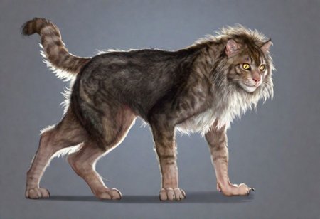 .1man,24 years old,(brown hair,long hair,wavy hair,layered hair),handsome,(transformation,species transformation:0.6) into (cat),feral transformation,confused,(realistic),full body shot,body horror,cat feet,man morphing into tabby cat,embarrassed,(realistic fur, hairy fur, wiry hair over body, dark fur,fluffy fur,(thick fur over body), detailed fur texture),claws,paws,((human eyes)),cat pupils,(((human head))),fluffy paws,on all fours,quadruped,cat arms,cat legs,cat torso,animalistic limbs,animalistic proportions,