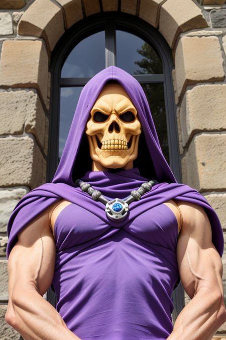 skeletor, portrait, guarding a castle