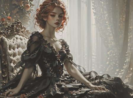 score_9, score_8_up, score_7_up, Environmental scene, character off to side, sitting in repose enjoying the view, 1girl, pale skin, medium breasts, <lora:sm0k3XLP:1>, <lora:goth_clothes:1>, lollita dress, black dress, lollita, red details, Shoulder length hair, unnatural haircolor, <lora:Our_Muted_Future_Style:1>, <lora:vivid_everclear:1>,