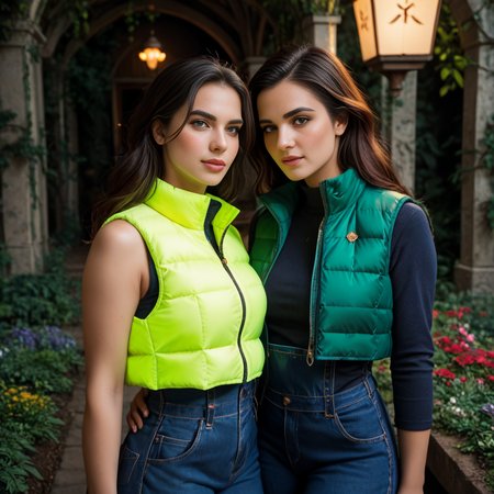 score_9, score_8_up, score_7_up,  professional 40 year old irish women wearing (red and green  cropped_puffer_vest_neon jacket),Beehive unique hair style, sexy, fully dressed, (overalls)  dramatic lighting, blushing, , after a long day of work,  at night, dark,garden scene
 <lora:pony_cropped_puffer_jacket:0.6>