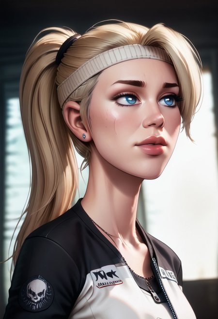 score_9, score_8_up, score_7_up, score_6_up, PRSNL_3_1, uncensored, pupils black dots, lips,
upper body, best quality, masterpiece, 4k, realistic, warm light,
MKSonya, 1girl, blonde hair, ponytail, blue eyes, long hair