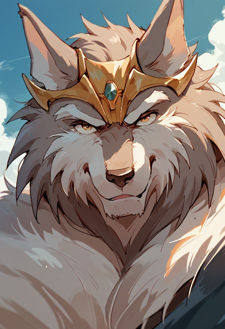 score_9, score_8_up, score_7_up, high quality, hires, greyfus, furry, 1boy, solo, muscular, male focus, naked, upper body, looking at viewer, bara, seductive, <lora:Greyfus_Wild_Knights_Gulkeeva:1>