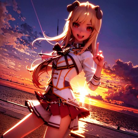 masterpiece, best quality, photorealistic, 3D, shiny_skin, shiny_hair, dynamic angle, beautiful detailed glow, HDR, Rembrandt lighting, colorful refraction, lens flare, bloom, film Reflection, chromatic aberration, light diffusion, public indecency, cowboy shot, deep meaning, physically-based rendering, bright, vibrant, intricate, 1girl,seshima rui,<lora:seshima rui:1.0>,  :d