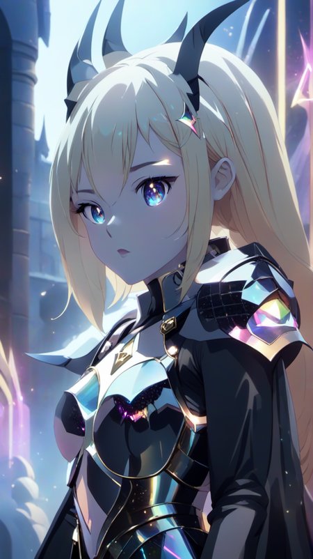 <lora:Darkness:1>
(DarknessKonosuba:1.9), DarknessKonosuba, 
DarknessKonosuba wearing Armor,, pale demon girl, prismatic coloring, holographic vibe, chromatic black lace blouse, gothic background, (long straight horns:1.2), beautiful girl, detailed face, <lora:xl_yamer_style-3.0:1.3>