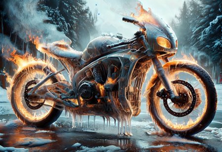 1c3_w1n73r, f1r3, <lora:Varos_-_Fire_Style:0.75> <lora:Varos_-_Ice_Style:0.75> <lora:StS_PonyXL_Detail_Slider_v1.4_iteration_3:0.8> (score_9, score_8_up, score_7_up:1), majestic, (ghost rider with his bike of fire, winter:1.45), elaborate, (ultra realistic:1), (masterpiece, translucent:1.2), best quality, intricate, extremely detailed, detailed background, masterpiece, best quality, highly detailed, sharp focus, hyper-detailed, safe_pos