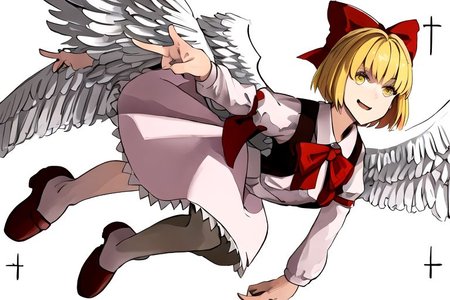 solo_focus, 1girl, ((white background, simple background)):2, (((masterpiece))), ((best quality)), ((ultra-detailed)), high resolution, absurdres, highres, ultra-detailed 8k unity wallpaper, 
solo, 1girl, gengetsu, 
arcueid_\(tsukihime\), 
solo, 1girl, smile, short_hair, shirt, breasts, blonde_hair, bow, long_sleeves, skirt, ribbon, dress, yellow_eyes, hair_bow, thighs, collared_shirt, red_bow, wings, vest, bowtie, black_pantyhose, red_vest, pink_shirt, red_bowtie, feathered_wings, pink_dress, open_vest, white_shirt_white_skirt, white_shoes, blonde_short_hair, red_head_bow_ribbon, one_piece_head_bow_ribbon, bow_ribbon, white_angel_wings, white_drees, brown_vest, wear_outside, twin_wings,