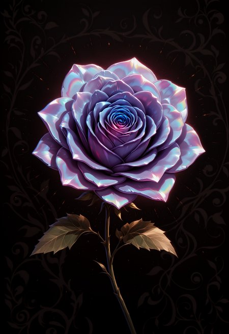 himitsu \(hi mi tsu 2\), reiq,
(very awa, masterpiece, best quality:1.2), general, lineart:1.2, genshin impact,
close-up,plant focus, (Iridescent rose:1.5), no humans, 
iridescent:1.2, 1r1d3sc3nc3,chromatic abberation, light particles, black background, (shiny, abstract:0.7), underlighting:1.2, 
<lora:NOOB_vp1_detailer_by_volnovik_v1:0.7>  <lora:1r1d3sc3nc3XL:0,6> <lora:spo_sdxl_10ep_4k-data_lora_webui:1>