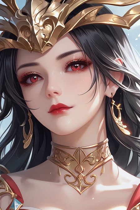 score_9,score_8_up,score_7_up,
<lora:MedusaQueenPonyZ:0.9>,
Medusaart,1girl,solo,jewelry,beautiful_detailed_eyes,earrings,red eyes,portrait,black hair,long hair,looking at viewer,close-up,closed mouth,shiny,hair ornament,