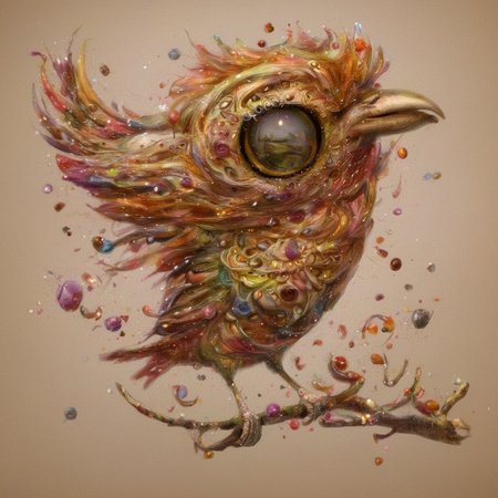<lora:SDXL_Style_by_Naoto_Hattori_Sa_May_V4:1> Style by Naoto Hattori a multicolor bird