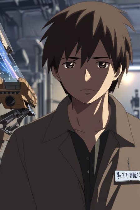 high resolution, solo, best quality, 1Boy, Takaki Toono, Brownish Hair, Brown Eyes, Science Fiction, OverallDetail