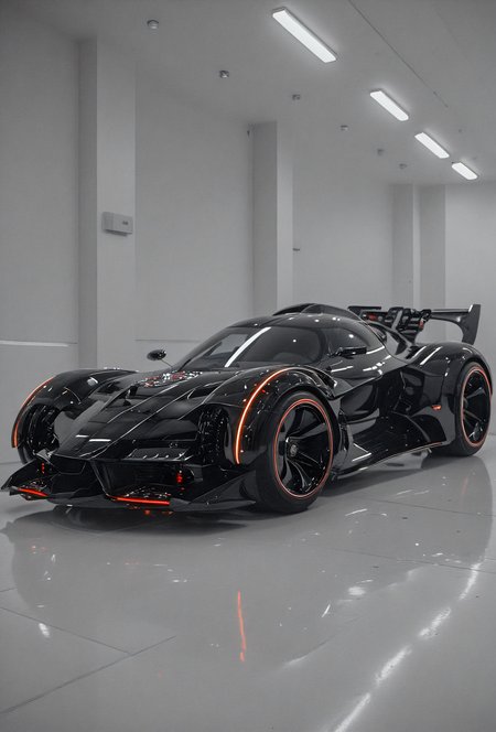 cinematic film still breathtaking (Futuristic Black-Batmobile),side view,intricate details,
in a white-showroom,
bright neon lights,
multicolored lights.
vivid colors, vivid contrast, bold colors, 
white paved road . award-winning, professional, highly detailed . shallow depth of field, vignette, highly detailed, high budget, bokeh, cinemascope, moody, epic, gorgeous, film grain, grainy