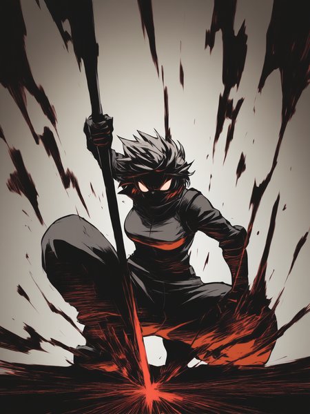 masterpiece, best quality, high contrast, black and red ink, a tiger in chinese style, 1girl, short hair, rebel, angry, orange and white colors, high detailed