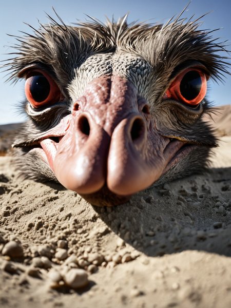 cinematic film still A high definition epic photograph of ((The Fire-Eyed Warrior - A soldier whose eyes glow like embers during battle, fueled by an ancient curse that burns his soul. 16. Ostrich: An ostrich burying its head in the sand but with its big googly eyes peeking out in sheer surprise at what it hears above ground. Reciting Shakespearean sonnets to a houseplant while dramatically gesturing with one hand and using the other to water it gently.)).Frost Quakes (Cryoseisms): Sudden cracking sounds caused by the expansion of freezing water underground during extremely cold temperatures can create minor tremors felt on the surface.(dynamic:1.1), sun rays,, (taken by 10mm fisheye lens:1.1), 
= ((Vivid, HDR, Canon50, 8K, Hyper Realistic, Dramatic, Epic, Dynamic Contrast, Cinematic Lighting, increased brightness)) (((Zoomed Out, Far away Shot))) = =. Epic dynamic lighting . =vibrant, highly detailed, psychedelic
((Vivid, Epic, Dynamic contrast)) (((Zoomed out, Far away shot, In frame)),
<lora:juggernautXL_version6Rundiffusion:0.8> <lora:d\EnvyZoomSliderXL01:-5>
<lora:atlantysUltimanimeXL_atlasAtlantys:0.8><lora:epicrealismXL_v5Ultimate:0.8>
<lora:extremely_detailed:0.8)
 <lora:crystalClearXL_ccxl:0.8>, - Generate images with sharp edges and fine details.
- Produce high-resolution images with no blurriness or distortions.
- Create images with clear and well-defined subjects.
- Ensure that the output images have crisp lines and distinct features.
- Generate images with vibrant colors and accurate tones.
- Avoid noise or artifacts in the generated images.
- Focus on producing clear textures and patterns in the images.
- Emphasize clarity and definition in all aspects of the generated images.
- Prioritize the sharpness and clarity of the main subjects in the images.
- Optimize the AI model to produce clear and visually appealing images., Wlop . shallow depth of field, vignette, highly detailed, high budget, bokeh, cinemascope, moody, epic, gorgeous, film grain, grainy