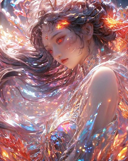 (super clear picture quality:1.8),masterpiece,best quality,
ultra-realistic mix fantasy,flood dragon,a mythical creature capable of invoking storms and floods,in the style of dark azure and light azure,mixes realistic and fantastical elements,vibrant manga,uhd image,glassy translucence,vibrant illustrations,ultra realistic,jewelly,shawls,light In eyes,red eyes,firefly,bokeh,mysterious,fantasy,cloud,abstract,colorful background,night sky,flame,very detailed,high resolution,sharp,sharp image,4k,8k,masterpiece,best quality,magic effect,(high contrast:1.4),dream art,diamond,mysterious colorful background,dark blue themes,real,<lora:xl-holographic-å¨æ¯V20:0.6>,holographic,an oriental dragon,inhuman,holographic metal,machine,<lora:ä¸äº«å¤æ¨¡_v3.0:1>,<lora:ä¸äº«ç¹æ_XL_LORA_v3.0:0.5>,<lora:ä¸äº«å¤æ¨¡_v3.0:0.35>,the perfect hand,perfect face,