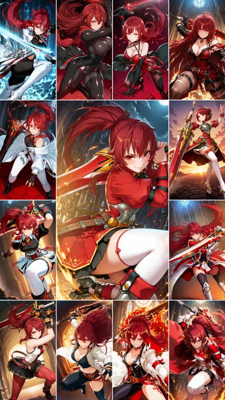 Elesis (Elsword) - 13 Outfits (PonyXL / Illustrious)