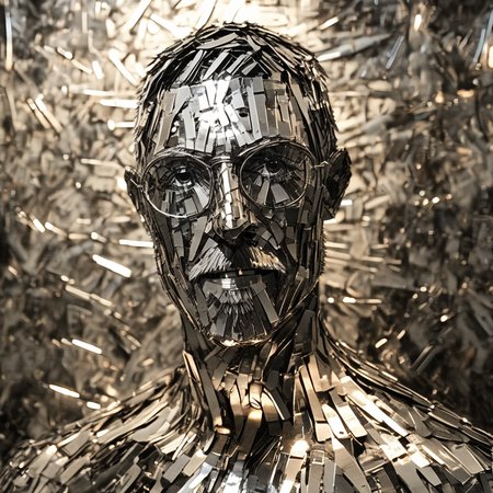 franglamex  professional photo human in an expressive pose made of metal, high details and very detailed, cinematic, professional light<lora:franglamex:1>