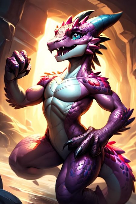 scalie, anthro, ((female)), ((kobold:1.3)), detailed pink scales, detailed scales, intricate scales, ((small breasts)), ((nude)), (detailed face), (detailed eyes:2), (big eyes:0.5), claws, open mouth, grin, (fangs:1.3), cute, young, muscular, athletic, elegant, beautiful, claws, (slit pupils), bright eyes, expressive eyes, (chubby:0.4), (plump:0.4), smiling, happy,  
((((head with thick long feathers)))), ((feathered arms, feathered legs)) covered in feathers, (chrome:0.2), shiny skin, (crystal:0.6), (mineral fauna:0.6), light beam, reflective,
sexy pose, dancing,
(saliva:0.5), (drooling:0.2),
<lora:dragon:0.1>,
<lora:addmoredetails:-0.2>,
<lora:Velociraptor_Dino:0.1>,
<lora:deathclaw:0.5>,
<lora:azt3ch:0.1>,
<lora:FurryCore:0.6>
<Lora:sailor_moon:1>
by darkgem, by thesecretcave, by silverfox5213, , 
noon, sunlight, 
on a beach, 
(ambient light on the body),
Ray tracing, dutch angle, concept art, highly detailed, (hi res), ((masterpiece)), ((best quality)) masterpiece, best quality, masterpiece, best quality, cinematic composition, (masterpiece, best quality, ultra realistic, 4k, (high detail:1.3), sharp focus,