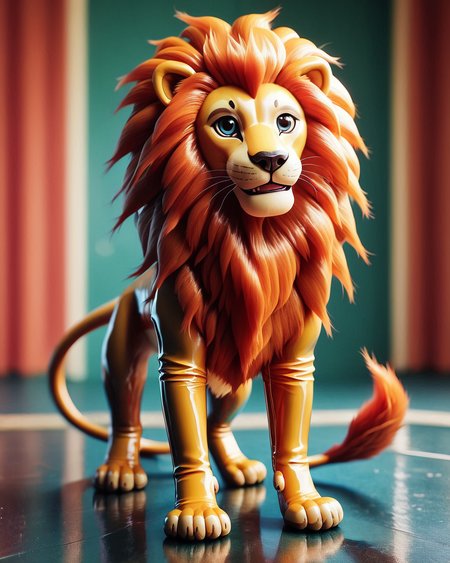 1score_9, score_8_up, score_7_up, intricate details, 
<lora:Latex_World_Morph:1>, Latex, latex 
1boy(feral furry, 
lion
full body, looking at the viewer:2, solo, smiling), detailed background, depth of field, subsurface scattering, 
<lora:ral-chrosc-clr:0.3>, ral-chrosc-clr,
<lora:xl_more_art-full_v1:0.4>,
<lora:add-detail-xl:0.4>
