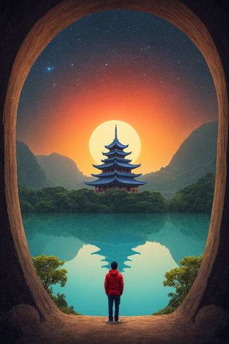by [Dan Mumford:Caras Ionut:0.25] and [Iwona Lifsches|Omri Koresh] in the style of Phuoc Hoai Nguyen