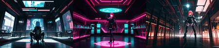 highly insanely detailed, masterpiece, top quality, best quality, highres, 4k, 8k, RAW photo, (very aesthetic, beautiful and aesthetic), 
__lazy-wildcards/subject/env-bg-interior/cyberpunk_club/prompts__, 
<lora:Cyberpunk_Club:0>, 
(1girl:1.3), 1other, 
__lazy-wildcards/dataset/background__,âââ